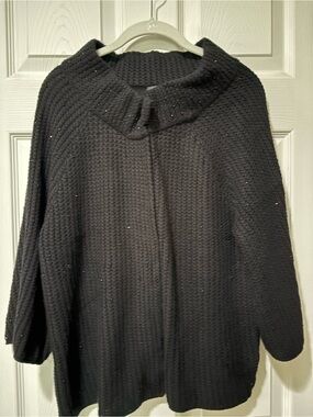 Jones New York Black Cowl Neck Knit Sweater